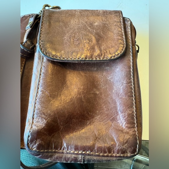 Vintage High End Classic Rustic Town Brown Leather Travel Women’s Crossbody Bag - Picture 4 of 11